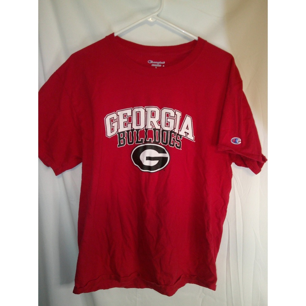 Champion Georgia Bulldogs T-Shirt NCAA College Graphic Tee Red‎ L
